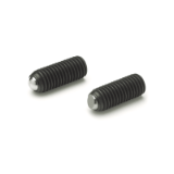 GN605 - Ball Point Screws, Stainless Steel, Type VRN, Flat ball, with swivel limiting stop, corrugated