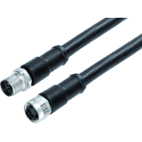 M12, series 814, Automation Technology - Voltage and Power Supply - connection cable male cable connector - female cable connector