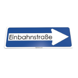 German One Way Road Floor Sign "Einbahnstraße", Pointing Right