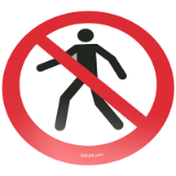 No Pedestrian Floor Sign