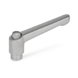 GN 911.3 Adjustable Hand Levers, Stainless Steel, with Threaded Bushing, for Tube Clamp Connectors / Linear Actuator Connectors