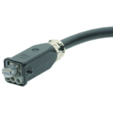 IP67, hybr. cable plug CAT 5, DC, 5m