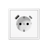 LS1520-15CAWW_LS981WW_DE - SCHUKO®-Steckdose mit USB-Ladegerät, Safety+, LS 990, alpinweiß