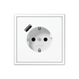 LS1520-18AWW_LS981WW_DE - SCHUKO®-Steckdose mit USB-Ladegerät, Safety+, LS 990, alpinweiß