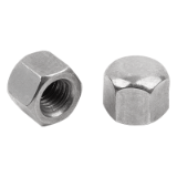 K1801 - Hex cap nut, low style DIN 917 steel or stainless steel