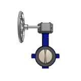 KE Elastomer with Manual control MR reducers - Valvola a farfalla a disco centrato rivestimento in elastomero