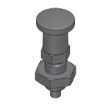 PXKF, SXPKF,PMXKF,SMXPKF - Indexing Plungers - Tip Shape Selected - Flat Type Nuts