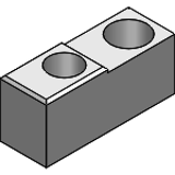 UKSHK, UKCHK, UKUHK, UKS2HK, UKC2HK, UKU2HK - Locators (Horizontally Inclined) - One Dowel Hole and One Through Hole Type -, R/L Set