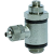 Unidirectional flow control valves, incoming air restriction (»V«), quick-lock screw fitting
