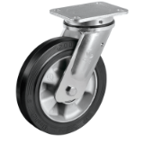 SRP/EE MHD - "SIGMA ELASTIC" rubber wheels, aluminium centre, swivel top plate bracket type "EE MHD"