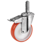 SRC/NL ZAMA FR - Injection polyurethane wheels, polyamide 6 centre, swivel "ZAMA" stem bracket with brake