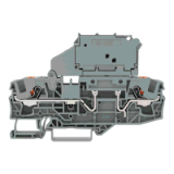 2206-1621 - Morsetto con fusibile per 2 conduttori, con portafusibile pivotante, per fusibile miniaturizzato 5 x 30 mm, con pulsante, senza indicazione di fusibile guasto, per guida DIN 35 x 15 e 35 x 7.5, 6 mm², Push-in CAGE CLAMP®