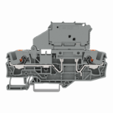 2206-1631/1000-542 - Morsetto con fusibile per 2 conduttori, con portafusibile pivotante, per fusibile miniaturizzato 1/4 x 1 1/4 mm, con pulsante, con indicazione di fusibile guasto con LED, 30 - 65 V, per guida DIN 35 x 15 e 35 x 7,5, 6 mm², Push-in CAGE CLAMP®